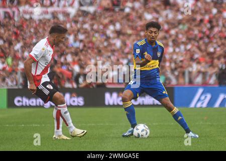 Buenos Aires, Argentine. 25 février 2024. Lors d'un match entre River plate et Boca Juniors dans le cadre de la Copa de la Liga Profesional 2024 le 25 février 2024, à l'Estadio Mas Monumental à Buenos Aires, Argentine. Crédit : Gabriel Sotelo/FotoArena/Alamy Live News Banque D'Images