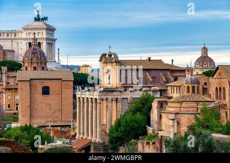 Vue sur le Forum Romain, Rome, Italie Banque D'Images