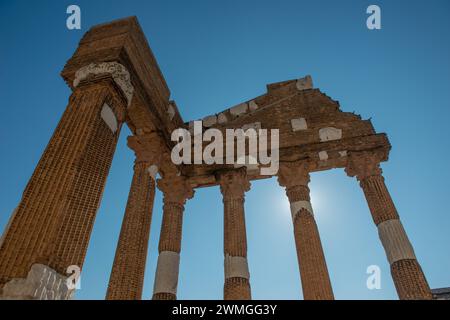 Brescia Italie 12 février 2023 : Archéologie du Théâtre romain, du Capitole et du complexe de Santa Giulia Banque D'Images