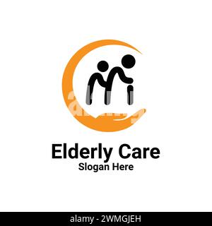 Family Care logo Design Vector Element abstrait style mascotte simple. Icône d'illustration de soins aux personnes symbole de signe pour les associations. Illustration de Vecteur