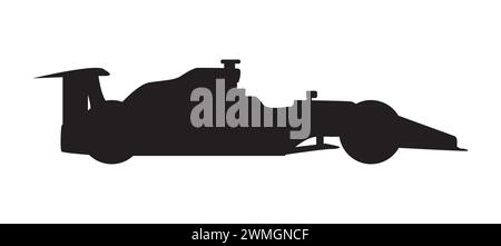 Une silhouette d'une voiture trpical de style sport automobile de course sur un fond blanc Illustration de Vecteur