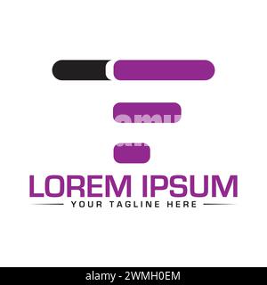 Design du logo de lettre TF. Illustration de Vecteur