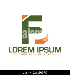 Design du logo de lettre FP. Design du logo FP PF créatif. Illustration de Vecteur
