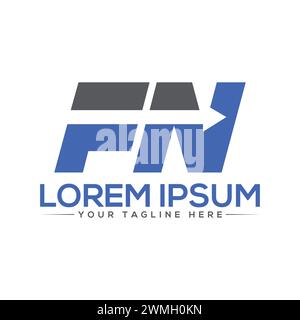 Logo FN Letter. Design créatif et professionnel de logo de lettre FN. Illustration de Vecteur