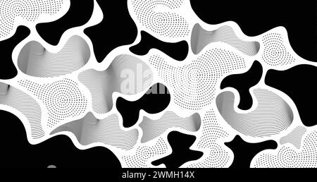 Silhouette fluide formes organiques conception abstraite, goutte de liquide, peinture pour formes liquides dans un style géométrique, arrondi simple, lisse Illustration de Vecteur