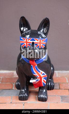 Bull Dog britannique et Union Jack Banque D'Images