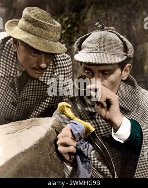 Le chien courant des Baskervilles Peter Cushing & Andre Morell Banque D'Images