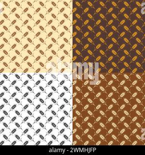 Vector collection de répéter les schémas du blé sans couture Illustration de Vecteur