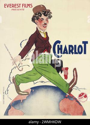 Affiche de cinéma français vintage pour Charlie Chaplin film. 'Charlot'. 1918 Banque D'Images