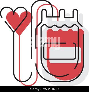 Vecteur d'icône de médicament de poche de sang Illustration de Vecteur