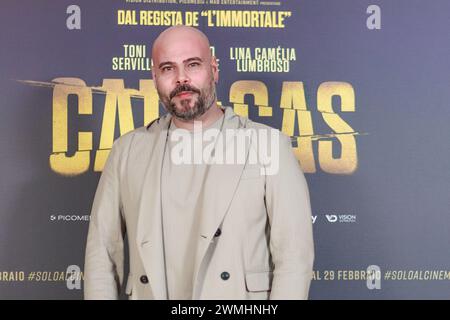 Italie. 26 février 2024. Marco D'Amore lors de la photocall du film Caracas, 26 février 2024 Cinema Barberini, Rome, Italie crédit : Live Media Publishing Group/Alamy Live News Banque D'Images