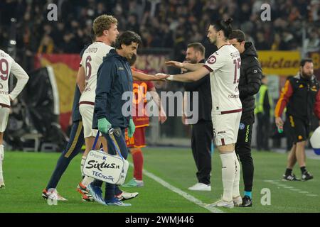 Roma, Italie. 26 février 2024. Foto Fabrizio Corradetti/LaPresse 26 Febbraio 2024 Roma, Italia - AS Roma vs Torino FC - Campionato Italiano di calcio Serie A TIM 2023/2024 - Stadio Olimpico. Nella foto : 26 février 2024 Rome, Italie - AS Roma vs Torino FC - Championnat italien de football de série A 2023/2024 - stade olympique. Sur la photo : crédit : LaPresse/Alamy Live News Banque D'Images