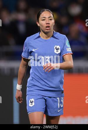 Decines-Charpieu, France. 23 février 2024. Selma Bacha, de France, regarde pendant le match de l'UEFA Women's Nations League au stade OL de Lyon. Le crédit photo devrait se lire : Jonathan Moscrop/Sportimage crédit : Sportimage Ltd/Alamy Live News Banque D'Images