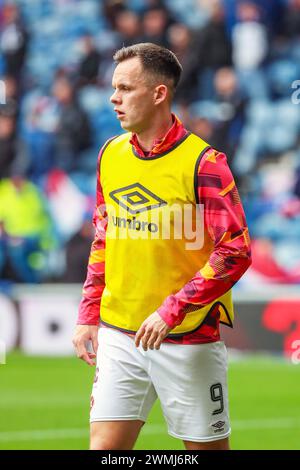 LAWRENCE SHANKLAND, joueur de football professionnel, joue pour l'équipe Heart of Midlothian en première Division écossaise. Banque D'Images