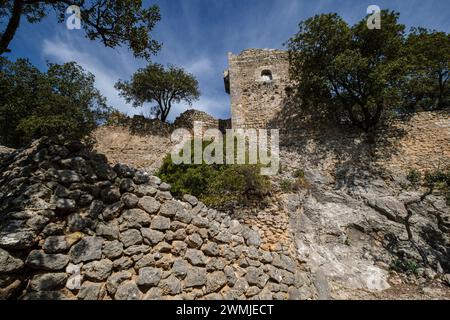 Portail d'accès à l'entrée principale, château d'Alaro, Alaro, Majorque, îles Baléares, Espagne Banque D'Images