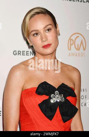 Hollywood, Californie, États-Unis. 25 février 2024. Brie Larson assiste à la 35e cérémonie annuelle des Producers Guild Awards au Ray Dolby Ballroom le 25 février 2024 à Hollywood, en Californie. Crédit : Jeffrey Mayer/JTM photos/Media Punch/Alamy Live News Banque D'Images