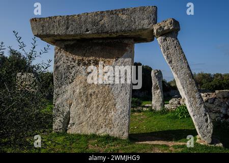 Site préhistorique de Talatí de Dalt, Maó, Minorque, Iles Baléares, Espagne Banque D'Images