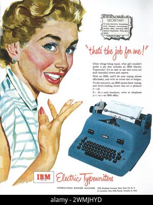 1953 annonce IBM Electric Typewriter Banque D'Images