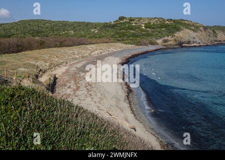 Plage de Tortuga, Parc naturel de s'Albufera des Grau, Minorque, Iles Baléares, Espagne Banque D'Images