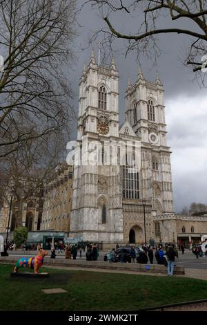 L'abbaye de Westminster, officiellement intitulée la Collegiate Church of Saint Peter at Westminster, église anglicane dans la ville de Westminster, Londres, Angleterre Banque D'Images