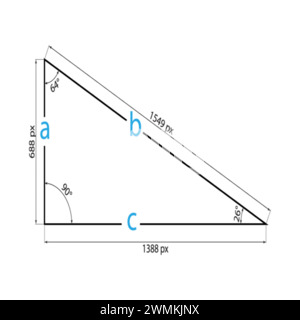 Théorème de Pythagore dans les ressources mathématiques pour les enseignants et les étudiants. Illustration de Vecteur