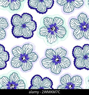 Motif sans couture avec des éléments floraux doodle. Illustration vectorielle. Illustration de Vecteur