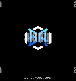 BA idées de concept de jeu initial pour l'équipe esport, Twitch, streamer et joueur Illustration de Vecteur