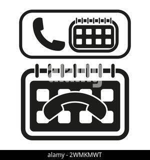 Icône téléphone et calendrier. Programmer un rappel d'appel. Illustration vectorielle. SPE 10. Illustration de Vecteur