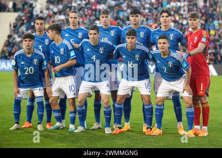 MENDOZA, ARGENTINE - 21 MAI : L'équipe italienne pose pour la photo de l'équipe lors de la Coupe du monde U20 de la FIFA, Argentine 2023, opposant l'Italie et le Brésil à l'Estadio Malvin Banque D'Images