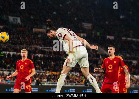 Rome, Italie. 26 février 2024. Saba Sazonov du Torino FC lors de l'AS Roma vs Torino FC, match de football italien Serie A à Rome, Italie, février 26 2024 crédit : Agence photo indépendante/Alamy Live News Banque D'Images