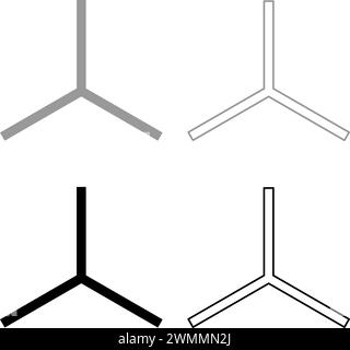 Système de coordonnées de l'axe 3D mesure espace de modélisation XYZ ensemble tridimensionnel icône gris noir illustration vectorielle image simple contour de remplissage plein Illustration de Vecteur