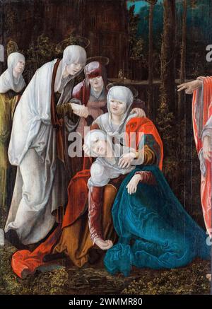 Wolf Huber, Christ prenant congé de sa mère, peinture à l'huile sur bois, vers 1520 Banque D'Images