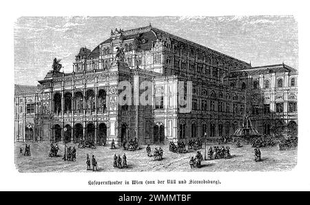 L'Opéra d'État de Vienne, pierre angulaire de la vie culturelle de Vienne, en Autriche, est un trésor architectural et musical, achevé en 1869 par les architectes Eduard van der Nüll et August Sicardsburg. Ce chef-d'œuvre Renaissance Revival est célébré non seulement pour ses performances étonnantes, mais aussi pour son élégance architecturale et son importance historique. Initialement critiqué pour sa conception, l'opéra est depuis devenu l'un des monuments les plus appréciés de Vienne. L'extérieur du bâtiment est orné de sculptures ornées, d'arches et de colonnes, tandis que l'intérieur possède de somptueuses salles, un g. Banque D'Images