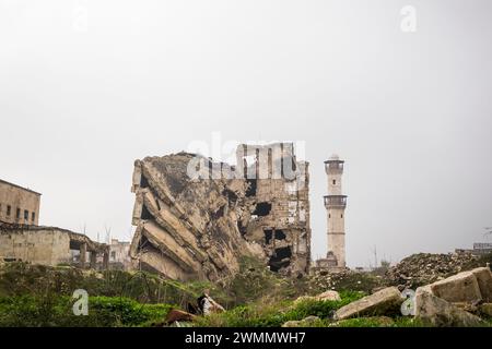 Syrie, Alep, quartier détruit par les bombardements Banque D'Images