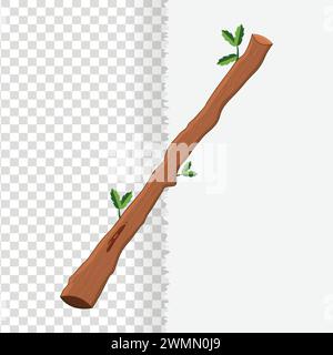 Bois de dessin animé, souche et tronc Illustration de Vecteur