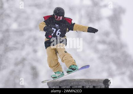 Nagano, Japon. 27 février 2024. Yui Kotani Snowboarding : COWDAY Slopestyle 2024 chaud féminin de slopestyle au parc de sports d'hiver Hakuba47 à Nagano, Japon . Crédit : AFLO SPORT/Alamy Live News Banque D'Images