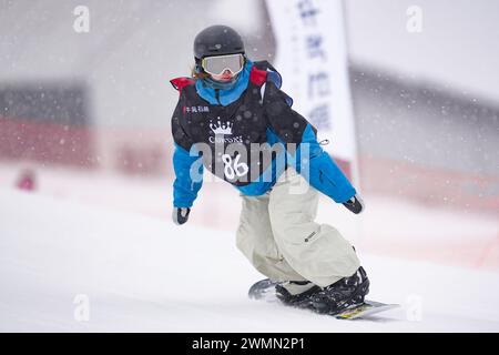 Nagano, Japon. 27 février 2024. Nanoha Shishido Snowboarding : COWDAY Slopestyle Heat 2024 Women's Slopestyle au Hakuba47 Winter Sports Park à Nagano, Japon . Crédit : AFLO SPORT/Alamy Live News Banque D'Images
