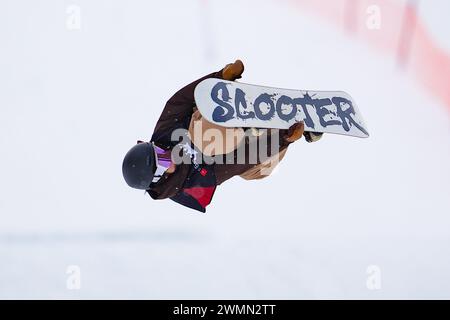 Nagano, Japon. 27 février 2024. Hinoka Kato Snowboarding : COWDAY Slopestyle Heat 2024 Women's Slopestyle au Hakuba47 Winter Sports Park à Nagano, Japon . Crédit : AFLO SPORT/Alamy Live News Banque D'Images