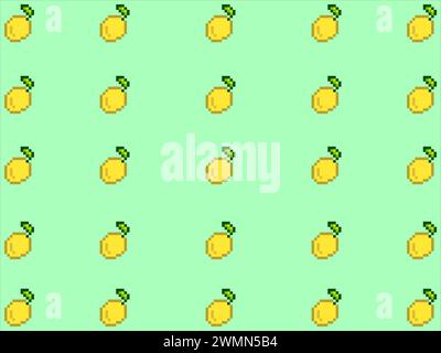 illustration d'art dessiner l'illustration d'arrière-plan de pixel caractère icône symbole de conception de motif fruits concept ensemble de citron vert Illustration de Vecteur