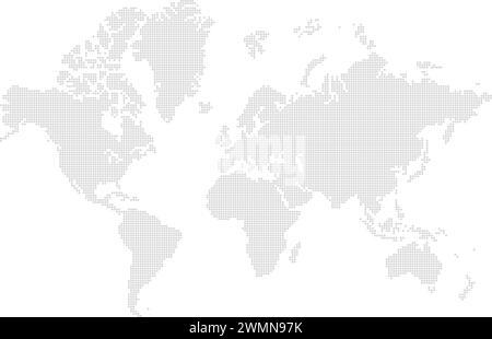 Carte du monde faite de points avec fond transparent et continents groupés Illustration de Vecteur