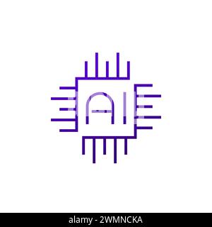 Icône matérielle optimisée AI, conception de logo de ligne Illustration de Vecteur