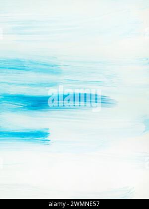 Texture de pinceau abstrait bleu, fond peint à la main créatif, océan abstrait, peinture acrylique sur toile. Art moderne Art contemporain Banque D'Images