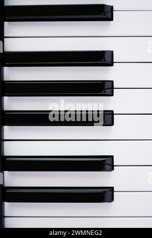 touches de piano blanches et noires - détail de l'instrument de musique Banque D'Images