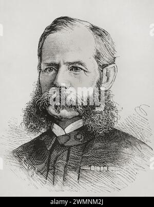 Frederick traîneau Roberts (1832-1914). Marshal britannique. 1er comte Roberts. Il a combattu dans la seconde guerre anglo-afghane (1878-1880) et la guerre sud-africaine (1899-1902). Portrait. Gravure. La Ilustración Española y Americana (illustration espagnole et américaine), 1878. Banque D'Images