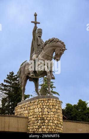 Statue du roi Erekle (Héraclius) II à Telavi, Géorgie. Roi de Kartl-Kakheti Géorgie Banque D'Images