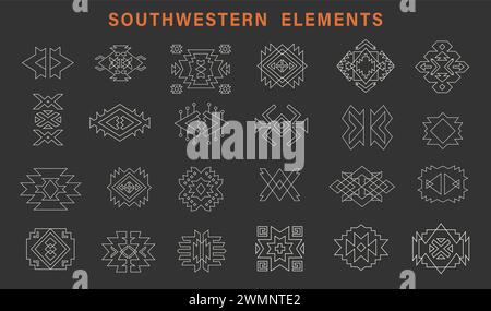 Aztec Navajo Tribal Shapes Set symbole du sud-ouest Illustration de Vecteur