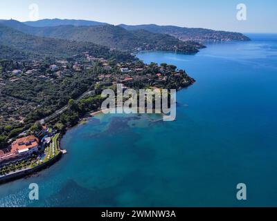 Vue aérienne de la côte de l'Argentario Banque D'Images