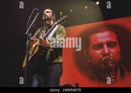 Copenhague, Danemark. 23 février 2024. Le chanteur, compositeur et musicien américain Noah Kahan donne un concert au KB Hallen à Frederiksberg, Copenhague. (Crédit photo : Gonzales photo - Peter Troest). Banque D'Images