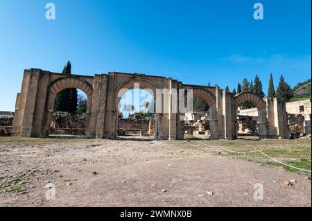 Madinat al-Zahra ou Medina Azahara est un site archéologique, l'un des trois sites classés au patrimoine mondial de l'UNESCO à Cordoue, Andalousie, dans le sud de l'Espagne Banque D'Images