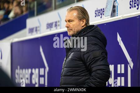 EHC Kloten - Lausanne HC, Stimo Arena, Ligue nationale NL, saison régulière : Geoff Ward, Headcoach Lausanne HC. (Kloten, Schweiz, 17.02.2024) Banque D'Images